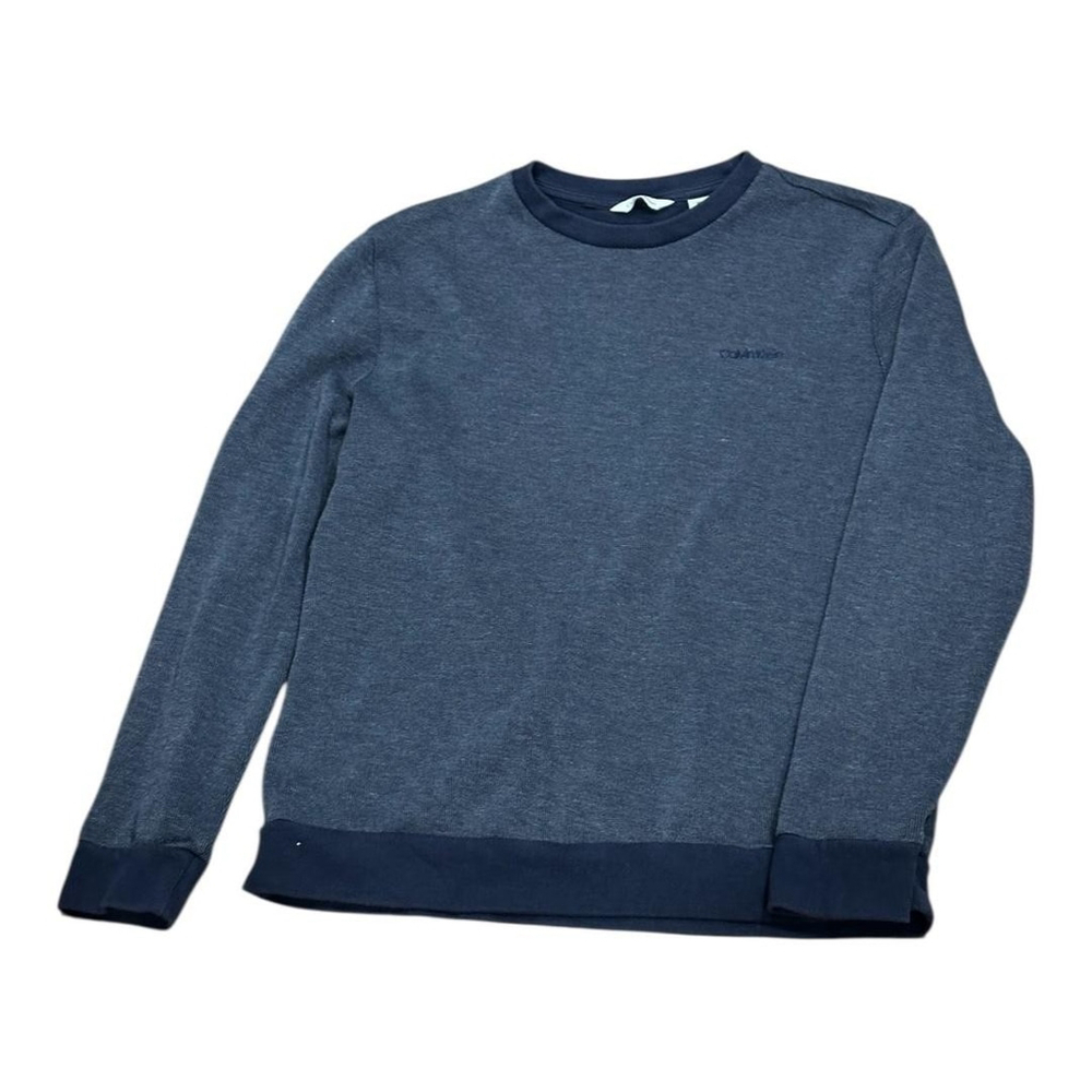 Calvin Klein Sweater Mens Small Blue Crewneck Pullover Long Sleeve Knit Casual